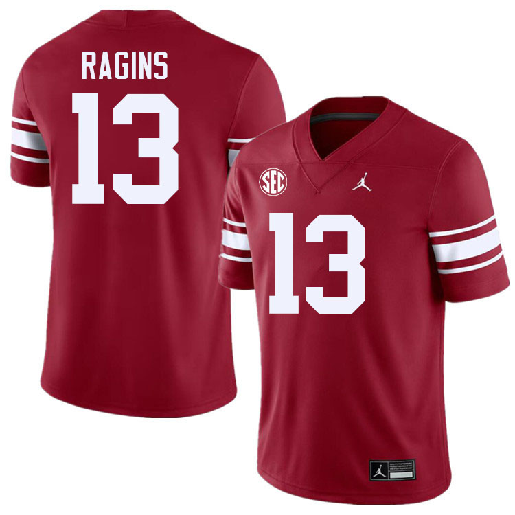 Oklahoma Sooners #13 Zion Ragins College Football Jersey Stitched-Throwback